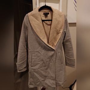 Tahari grey wool coat women's small